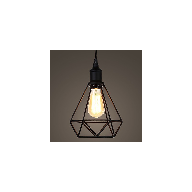Amercian Small Steel Birdcage Pendant Vintage Retro DIY Drop Light Industrial Lighting Fixture for Home Decorate