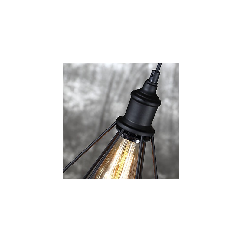 Amercian Small Steel Birdcage Pendant Vintage Retro DIY Drop Light Industrial Lighting Fixture for Home Decorate