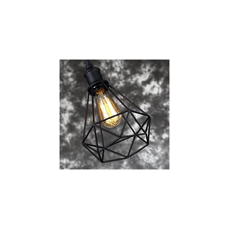 Amercian Small Steel Birdcage Pendant Vintage Retro DIY Drop Light Industrial Lighting Fixture for Home Decorate