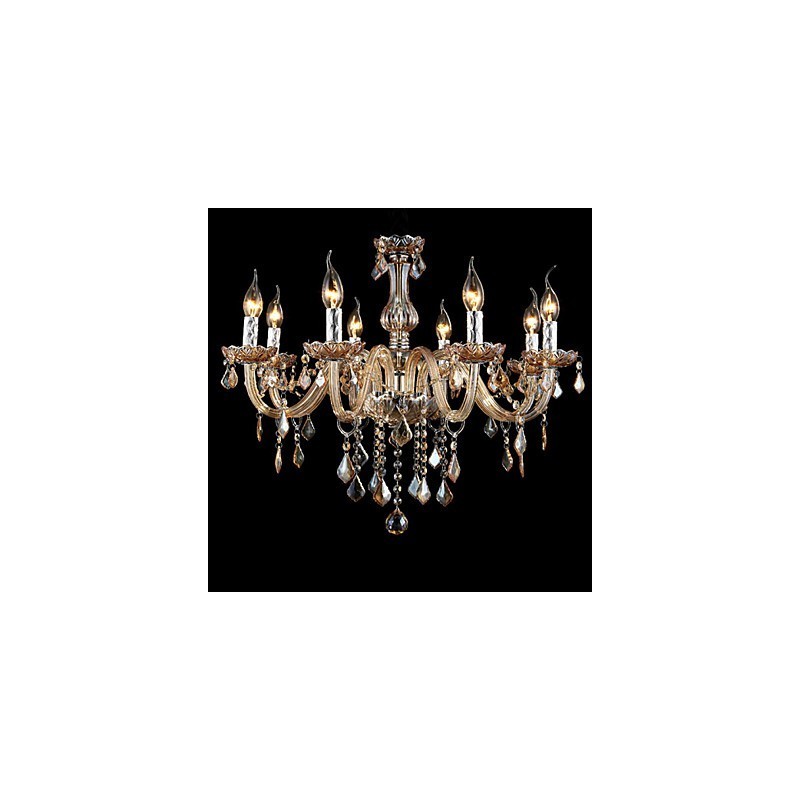 Luxury Crystal Candle Chandelier Amber Crystal
