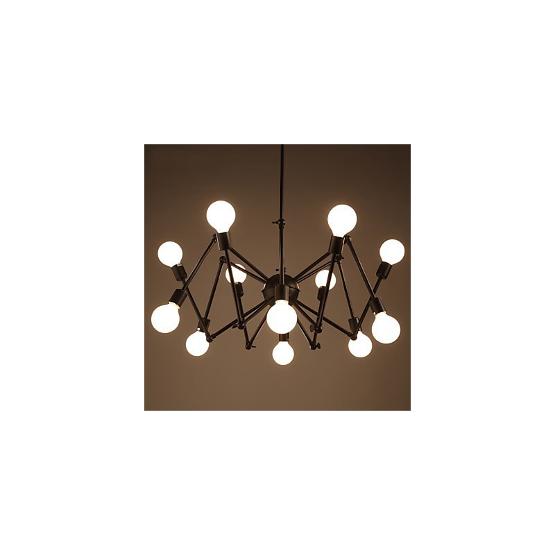 American Loft Black Lights Iron Spider Chandelier With 12 Heads