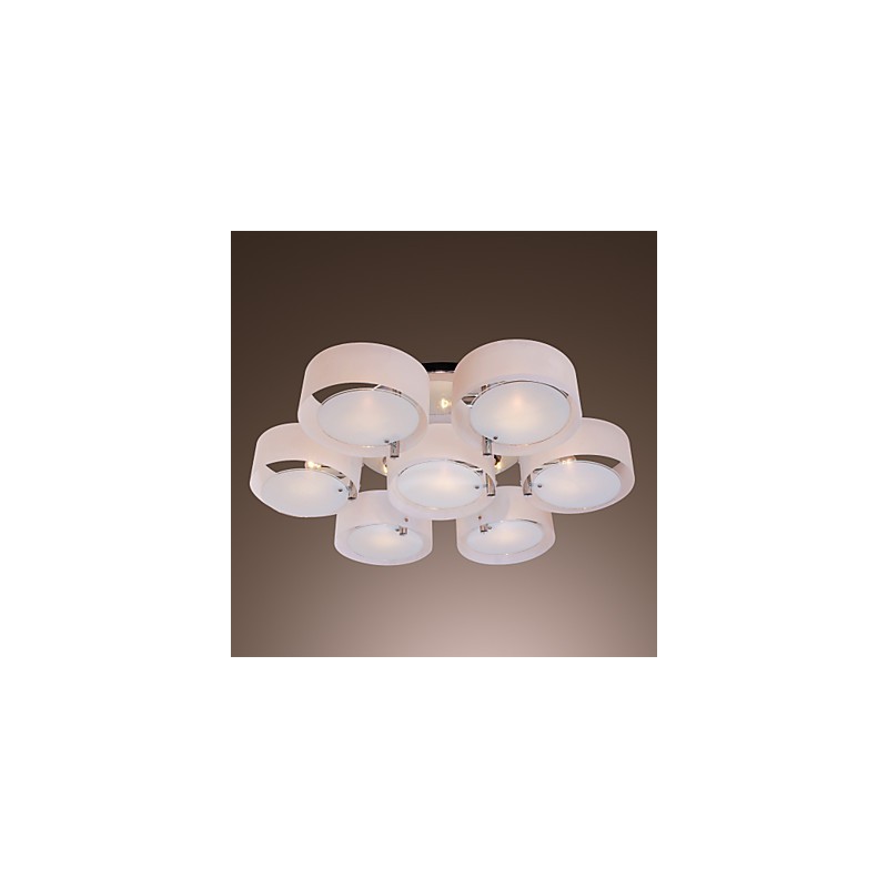 Modern Contemporary Chrome Metal Chandelier Flush Mount