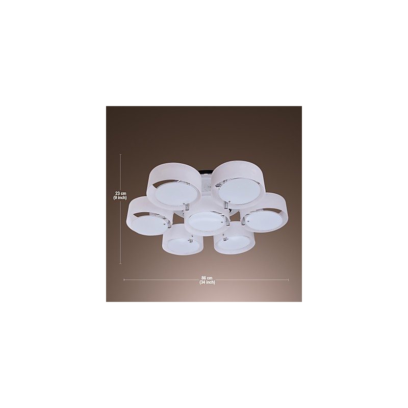 Modern Contemporary Chrome Metal Chandelier Flush Mount