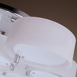 Modern Contemporary Chrome Metal Chandelier Flush Mount