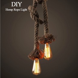 1 Light DIY Art Hemp Rope Light Creative Hemp Rope Droplight