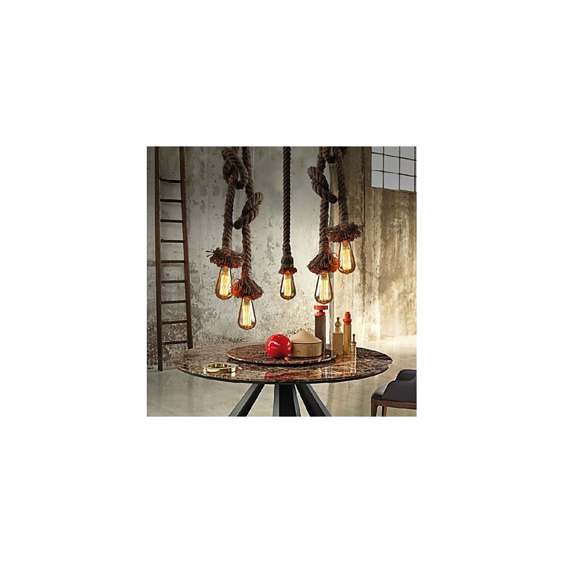 1 Light DIY Art Hemp Rope Light Creative Hemp Rope Droplight