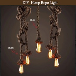 1 Light DIY Art Hemp Rope Light Creative Hemp Rope Droplight