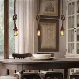 1 Light DIY Art Hemp Rope Light Creative Hemp Rope Droplight