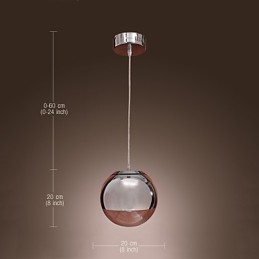 Modern Contemporary Globe Mini Style Chrome Metal Pendant Light