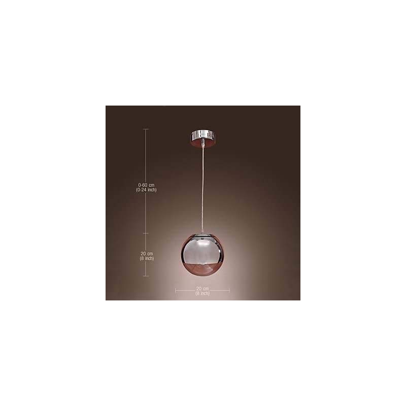 Modern Contemporary Globe Mini Style Chrome Metal Pendant Light