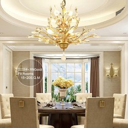 Vintage Crystal Flush Mount 7Lights Metal Painting Black OR Gold