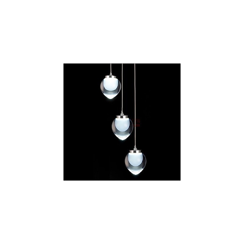 Modern Contemporary Chrome Metal Pendant Light