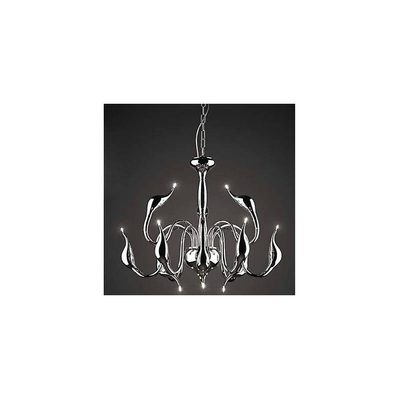 Modern Contemporary Candle Style Electroplated Metal Chandelier