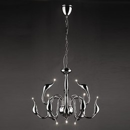 Modern Contemporary Candle Style Electroplated Metal Chandelier
