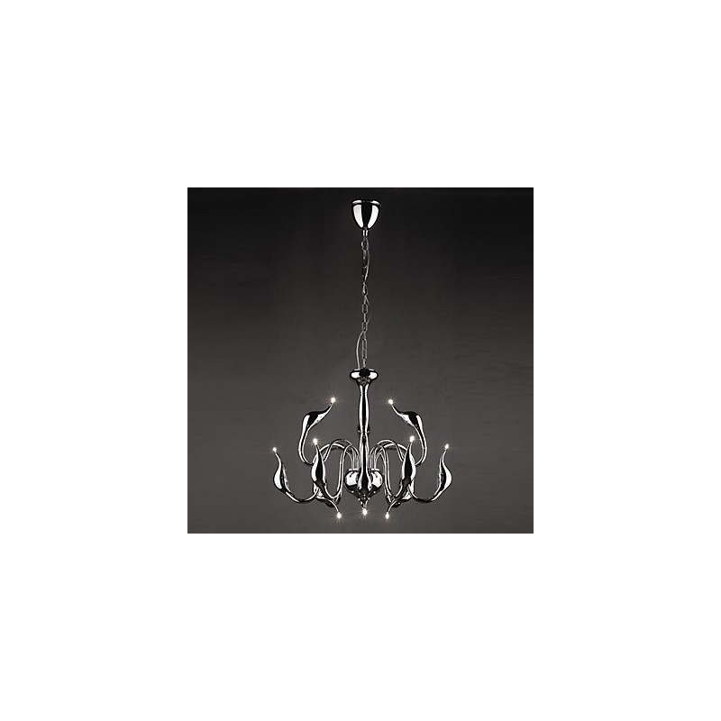 Modern Contemporary Candle Style Electroplated Metal Chandelier