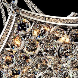 Modern Contemporary Crystal Electroplated Metal Pendant Light