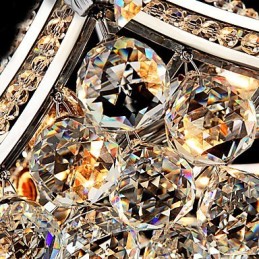 Modern Contemporary Crystal Electroplated Metal Pendant Light