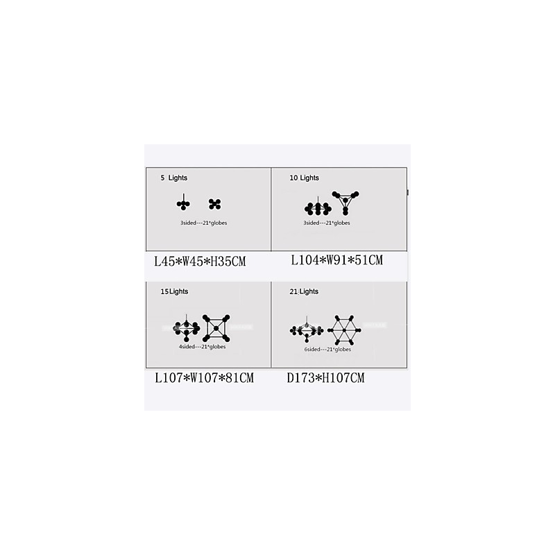 Chandelier 5 Lights Glass Ball Lights Retro Outdoors Garage Metal