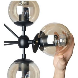 Chandelier 5 Lights Glass Ball Lights Retro Outdoors Garage Metal