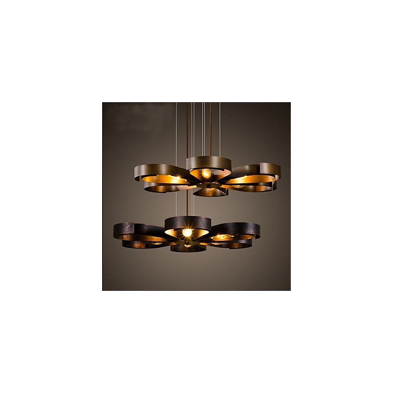 American Country Iron Industrial Wind flower Pendant lamp
