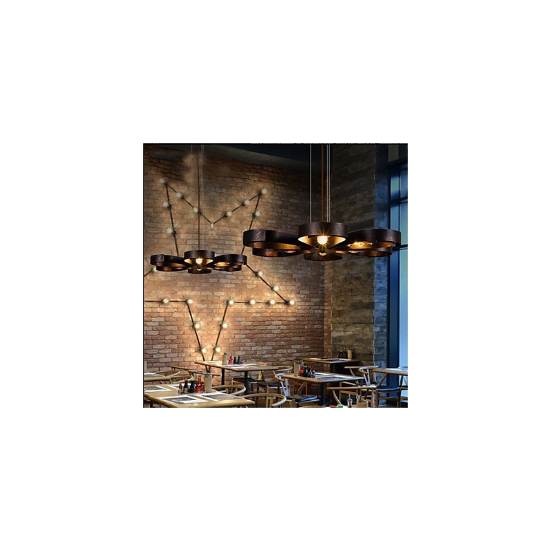 American Country Iron Industrial Wind flower Pendant lamp