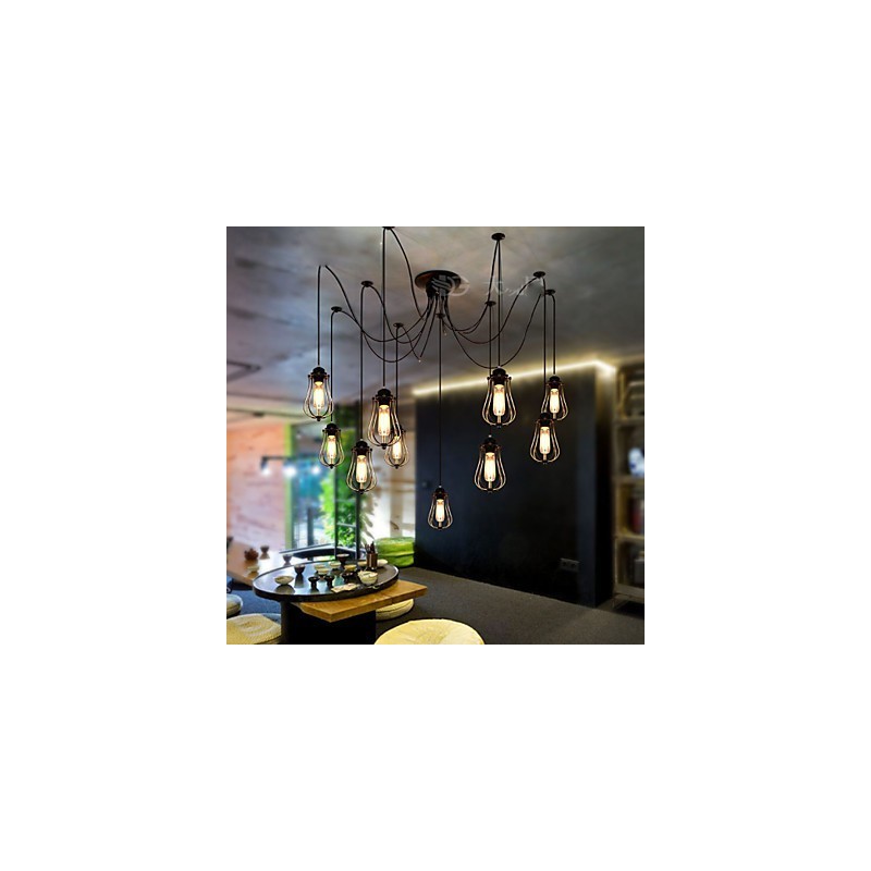 Vintage Edison Multiple Ajustable DIY Ceiling Lamp Light Pendant Lighting Chandelier Modern Chic Industrial Dining