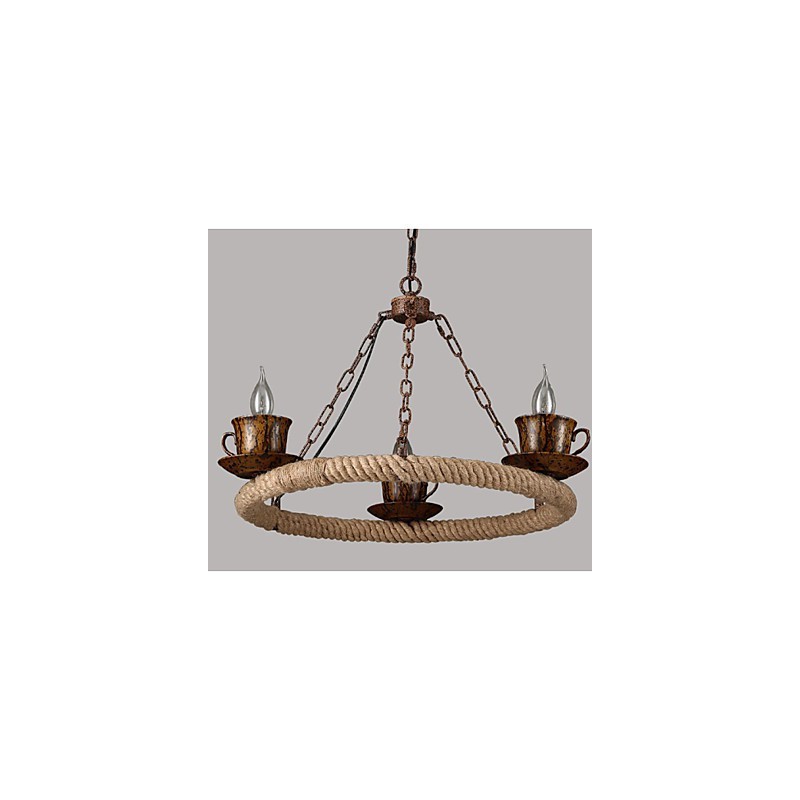 Ceramic Industry Wind Rope Chandelier RetroLron Chandelier Simple3
