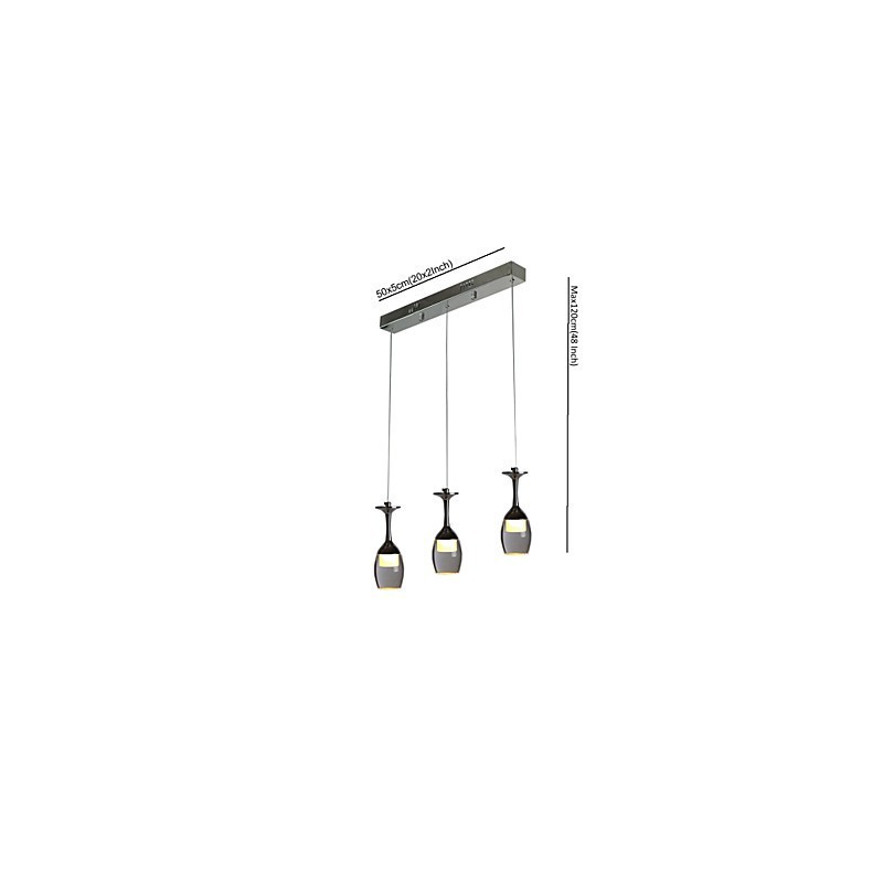 Pendant Lights 3 Lights Long Backplate Modern Contemporary