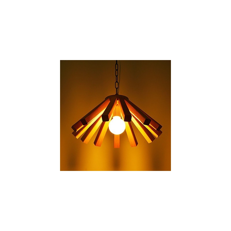 Retro Country Wood Bamboo Pendant Light