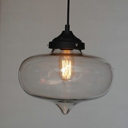 Bubble Design Pendant 1 Light with Transparent Shade