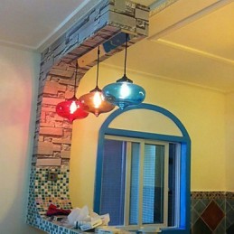 Bubble Design Pendant 1 Light with Transparent Shade