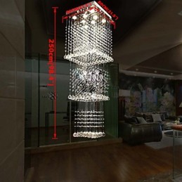 Ceiling Crystal Pendant Lamps Lighting 8 Lights Modern Luxurious Silver Canpoy K9 Clear Crystal Fixtures