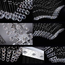 Ceiling Crystal Pendant Lamps Lighting 8 Lights Modern Luxurious Silver Canpoy K9 Clear Crystal Fixtures