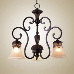 Vintage Country Island Painting Metal Chandelier Flush Mount