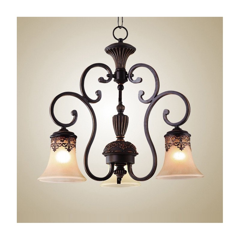 Vintage Country Island Painting Metal Chandelier Flush Mount