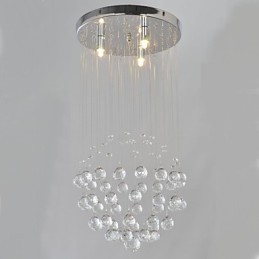 Traditional Classic Crystal Chrome Metal Flush Mount