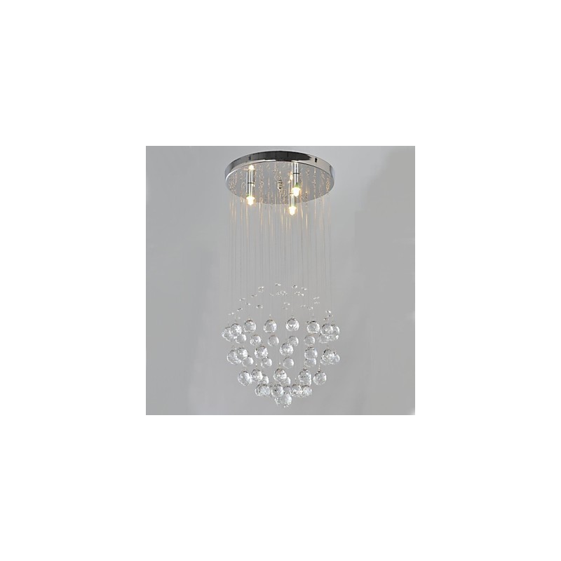 Traditional Classic Crystal Chrome Metal Flush Mount