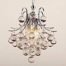 Modern Contemporary Crystal Chrome Chandelier Pendant Light