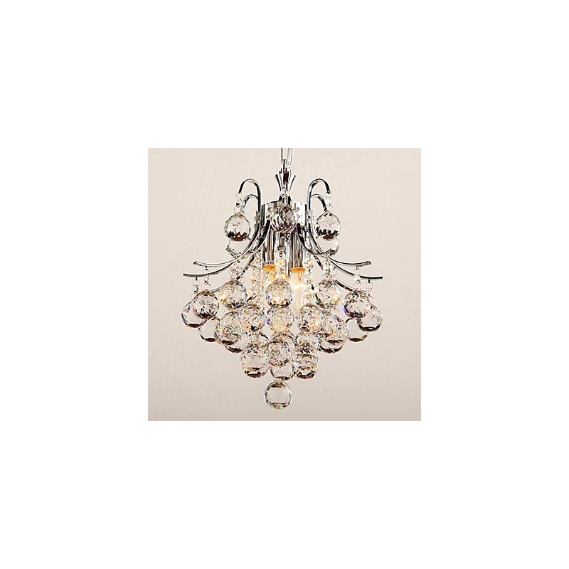 Modern Contemporary Crystal Chrome Chandelier Pendant Light