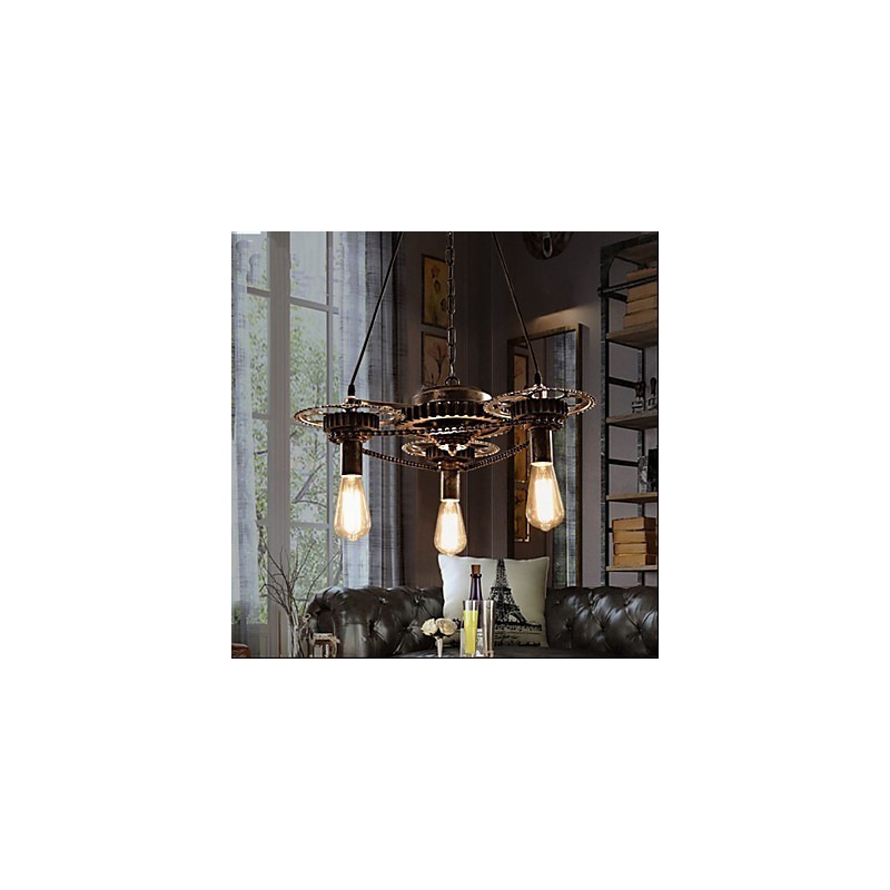 VintageLron Chandelier Industrial Wind Gear Chandelier