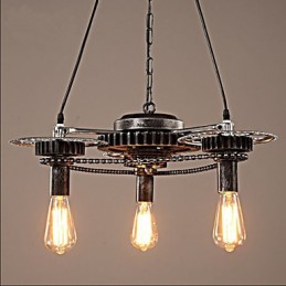 VintageLron Chandelier Industrial Wind Gear Chandelier