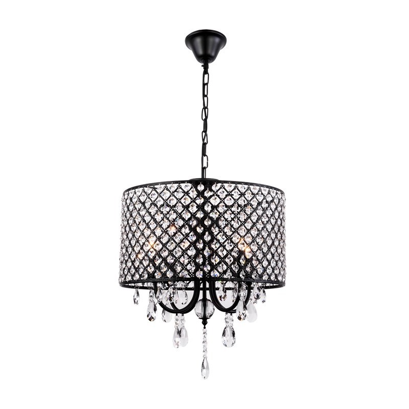 Modern Contemporary Drum Crystal Chrome Chandelier