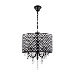 Modern Contemporary Drum Crystal Chrome Chandelier