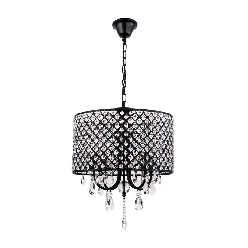 Modern Contemporary Drum Crystal Chrome Chandelier
