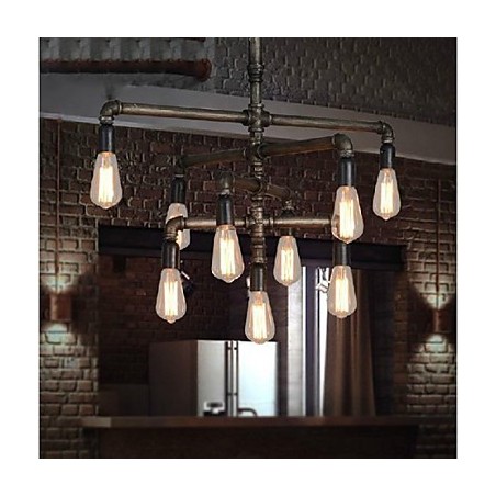 Traditional Classic Vintage Retro Lantern Country Painting Metal Pendant Light