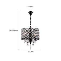 Modern Contemporary Drum Crystal Chrome Chandelier