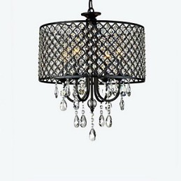 Modern Contemporary Drum Crystal Chrome Chandelier