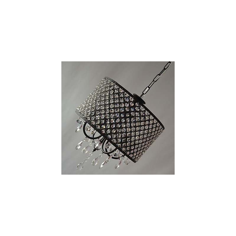 Modern Contemporary Drum Crystal Chrome Chandelier