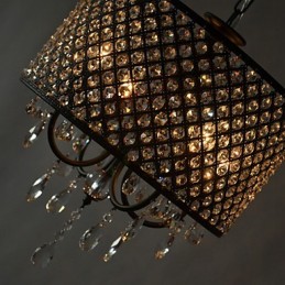 Modern Contemporary Drum Crystal Chrome Chandelier