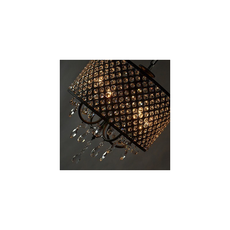 Modern Contemporary Drum Crystal Chrome Chandelier